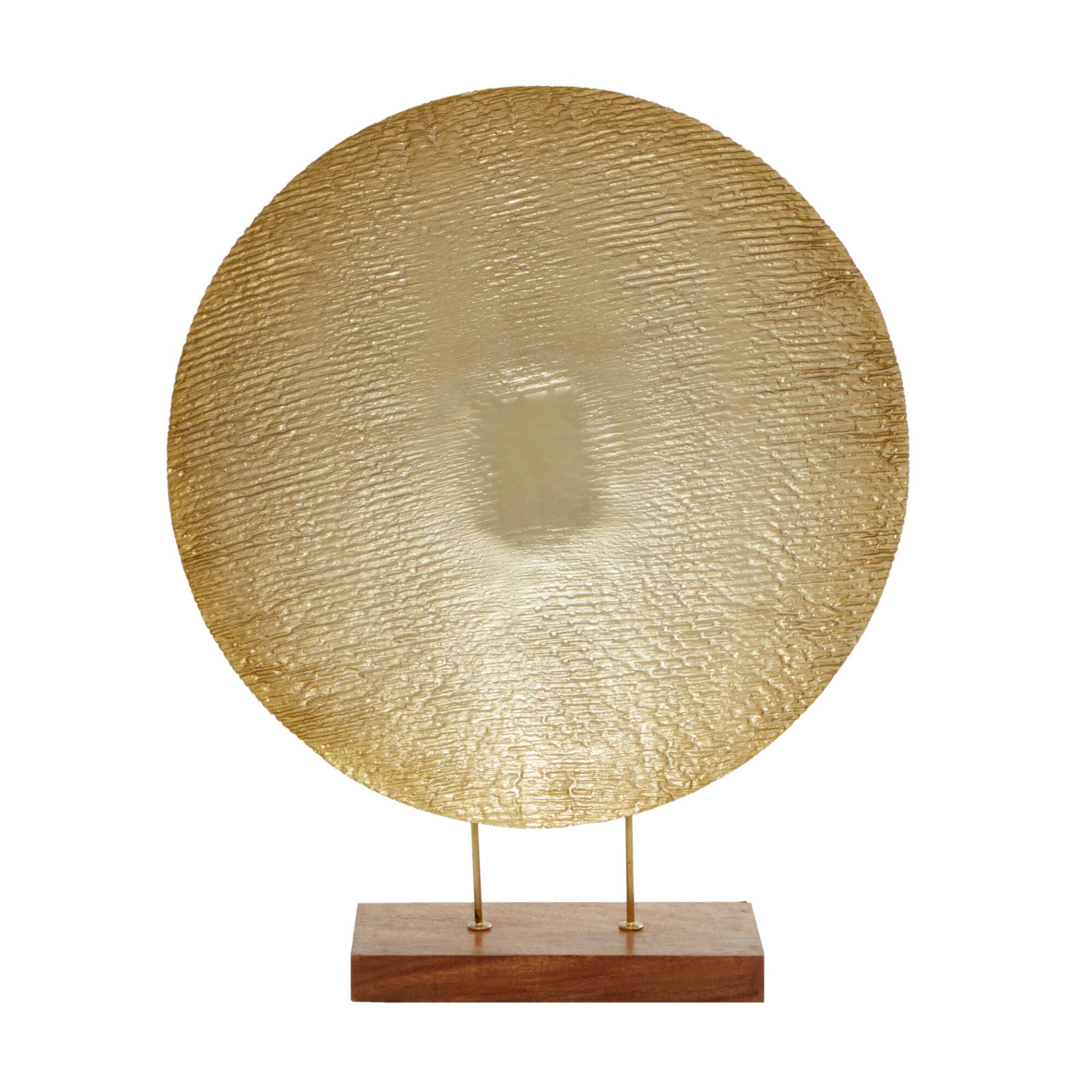 27" Gold Metal Contemporary Geometric Sculpture